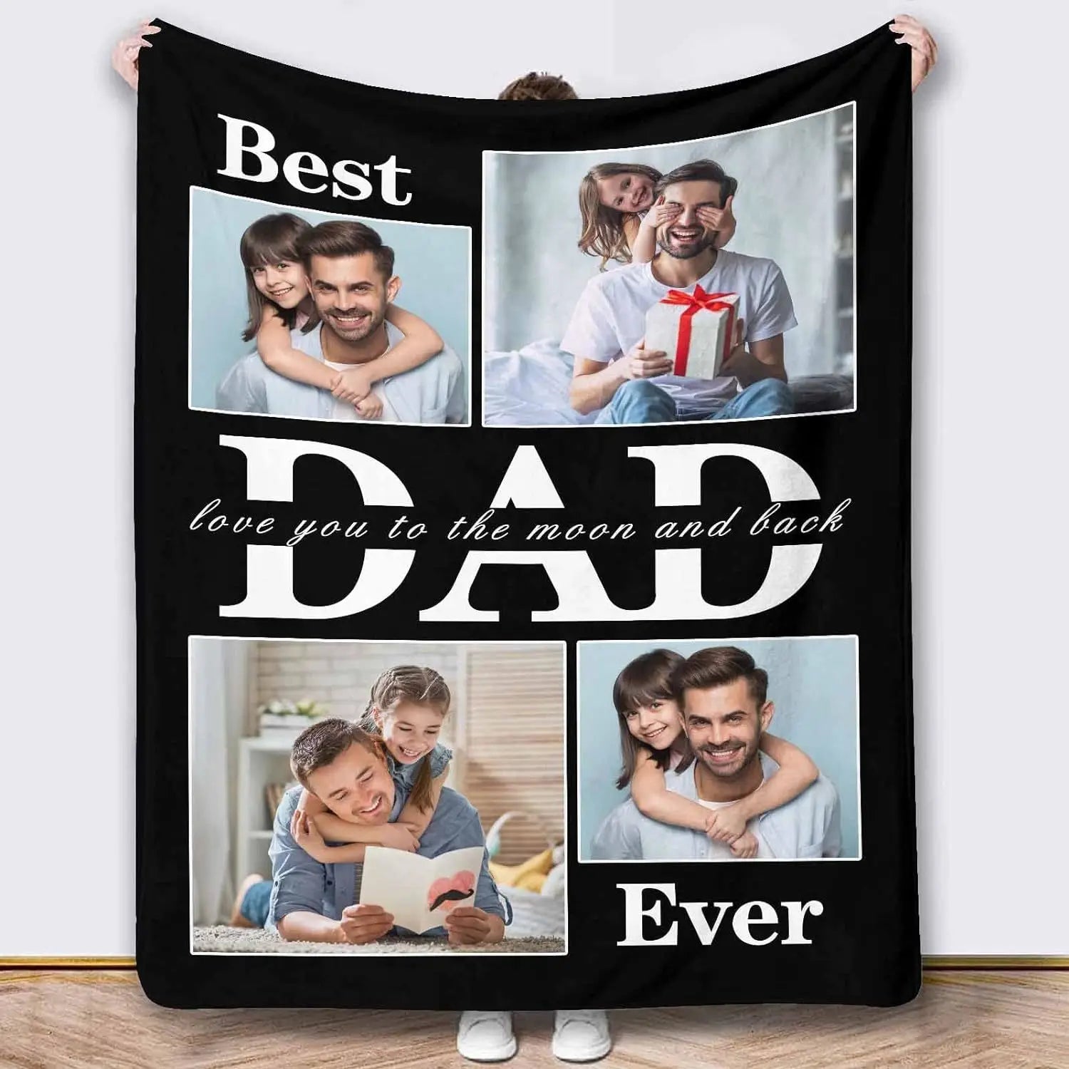 Customized blankets for dad gifts, sofa blankets, personalized dad photos for dad and husband Father's Day gifts,Christmas gifts