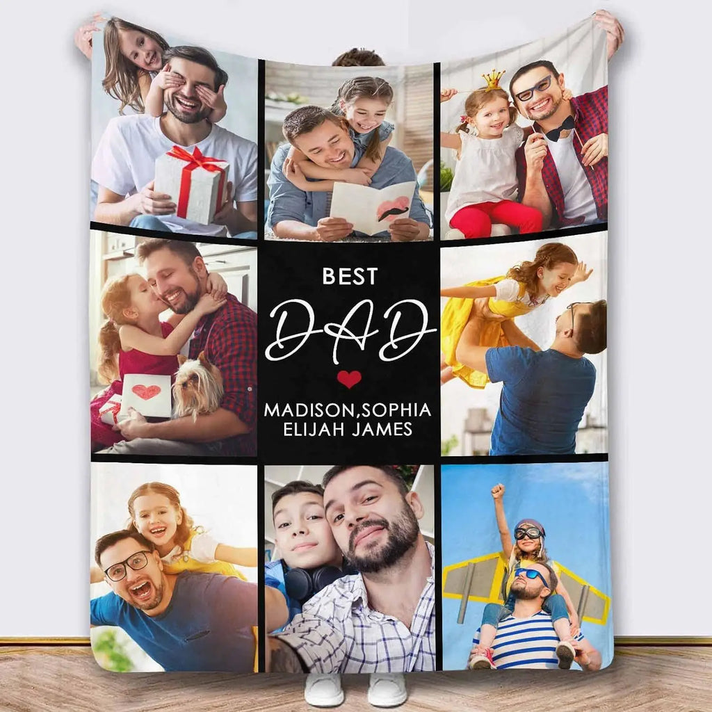 Customized blankets for dad gifts, sofa blankets, personalized dad photos for dad and husband Father's Day gifts,Christmas gifts