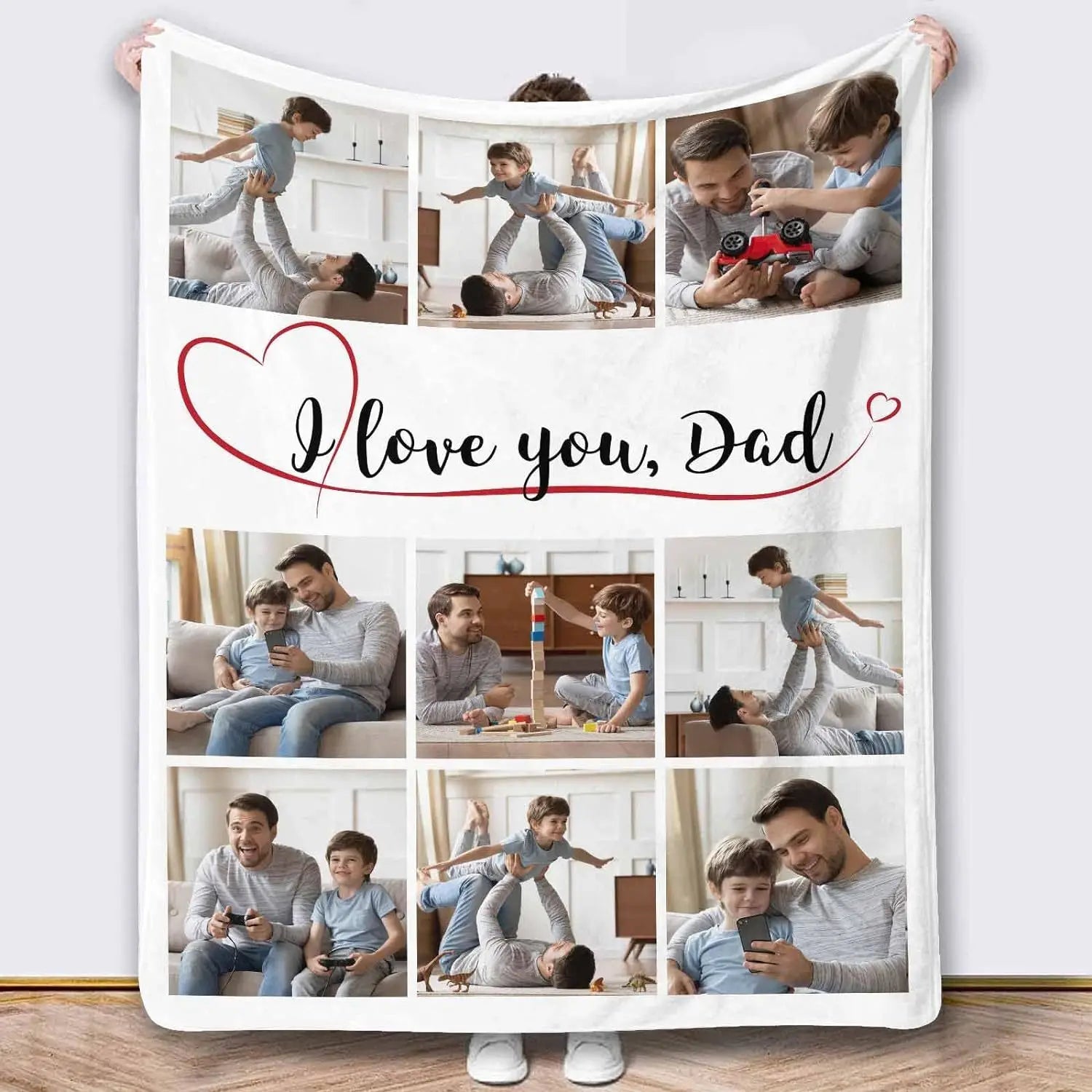 Customized blankets for dad gifts, sofa blankets, personalized dad photos for dad and husband Father's Day gifts,Christmas gifts