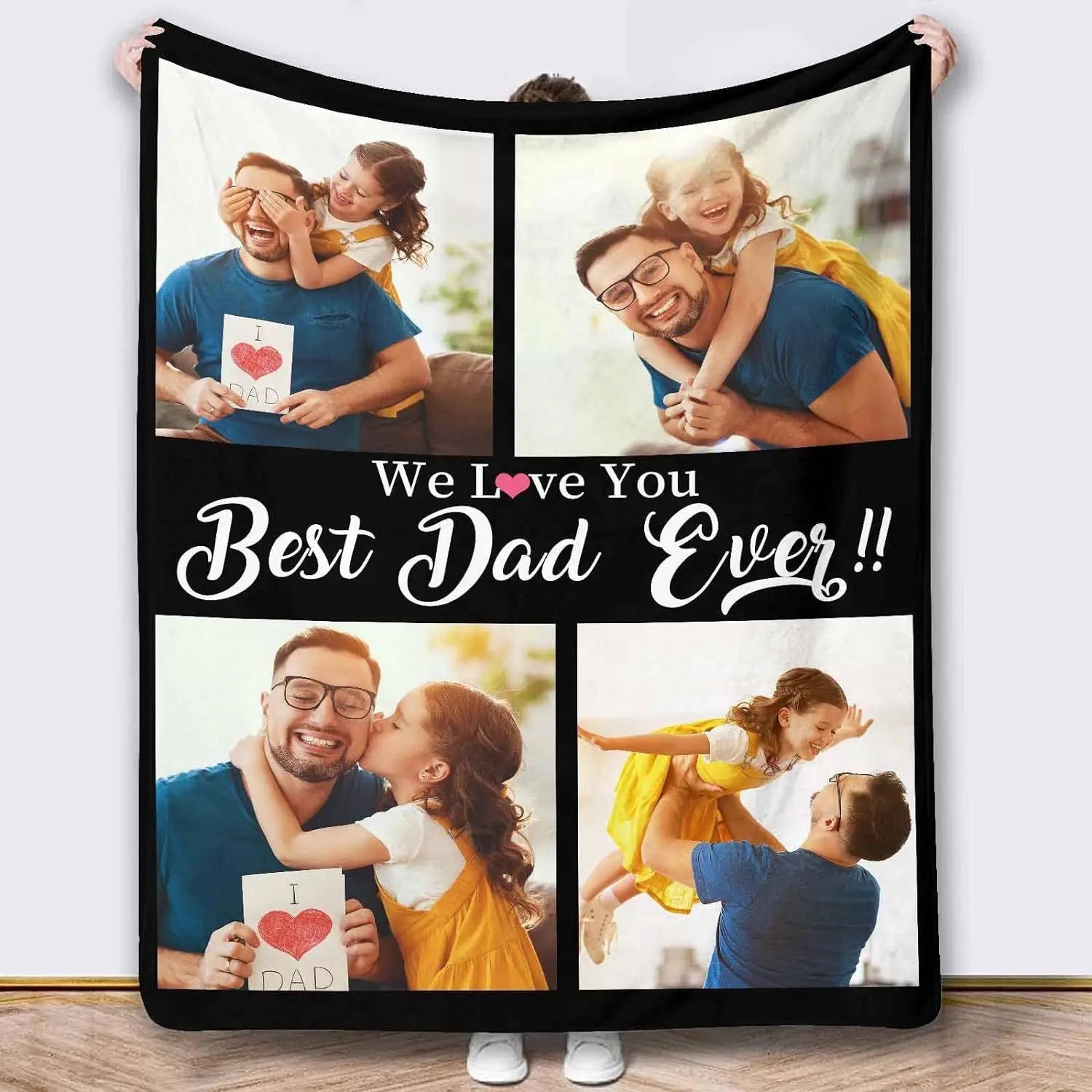 Customized blankets for dad gifts, sofa blankets, personalized dad photos for dad and husband Father's Day gifts,Christmas gifts