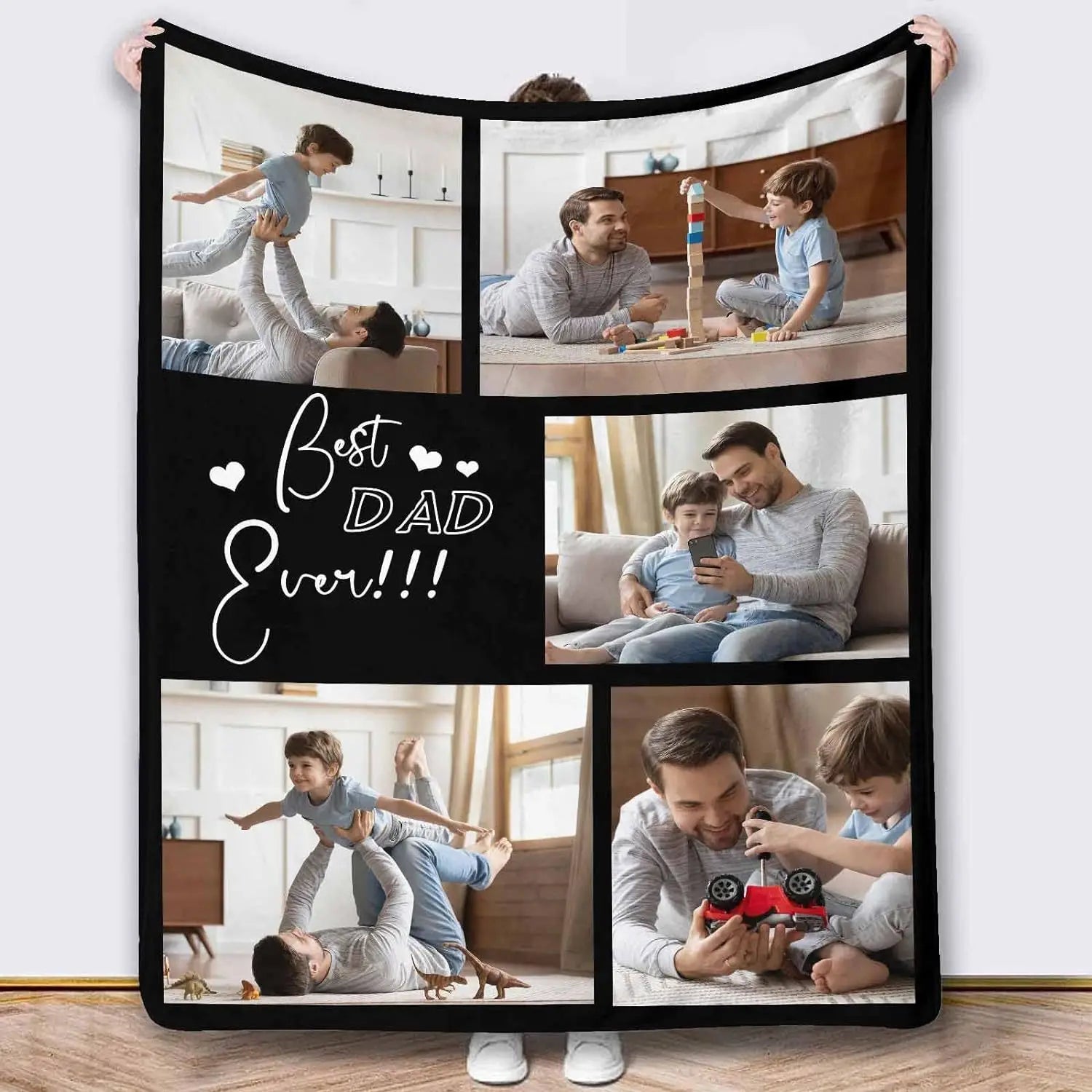 Customized blankets for dad gifts, sofa blankets, personalized dad photos for dad and husband Father's Day gifts,Christmas gifts